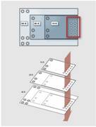 圖9  愛立信3E負載點調(diào)節(jié)器的封裝布線是可以縮放的。單個PCB布線可以容納不同類產(chǎn)品以提高靈活性