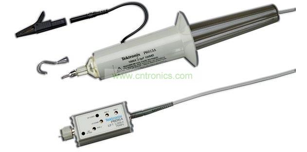針對高壓測量推出的泰克P6015A是一種額定電壓高達(dá)20kV DC、峰值電壓可達(dá)40kV(100ms脈寬)的單端無源探頭