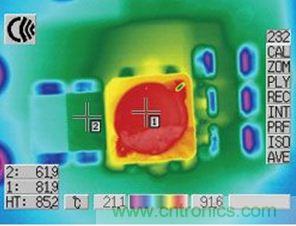 分立設(shè)計頂部的熱圖像