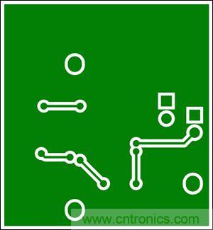 圖6：兩層板布線(底層)，器件為T(mén)SSOP封裝