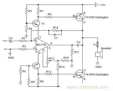 圖1:功率放大器電路圖