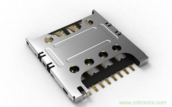 超薄插拔式Micro SIM卡連接器，高度僅為1.24毫米