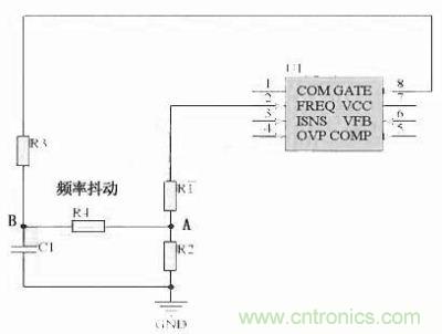 對于采用單顆鏡像電阻設(shè)定頻率，比如IR1150