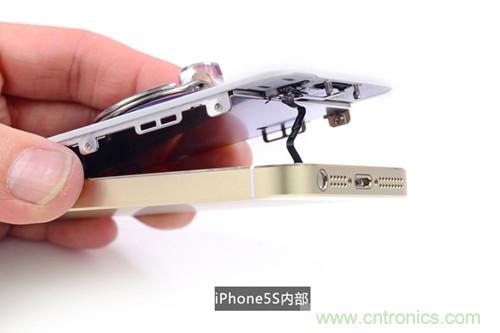 土豪金iPhone 5S拆解：內(nèi)部結(jié)構(gòu)升級，維修難度增加