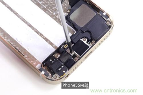 土豪金iPhone 5S拆解：內(nèi)部結(jié)構(gòu)升級，維修難度增加