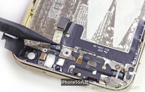 土豪金iPhone 5S拆解：內(nèi)部結(jié)構(gòu)升級，維修難度增加