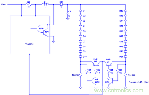 工程師筆記:低成本單個電流環(huán)路驅(qū)動多串LED設(shè)計