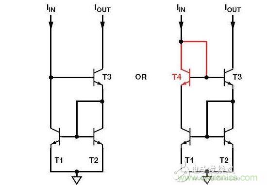 威爾遜電流鏡T4為可選器件，但使用它可改善精度和動態(tài)范圍