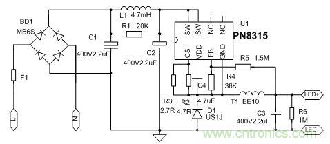 典型案例:非隔離5-40W的LED恒流驅(qū)動(dòng)的設(shè)計(jì)