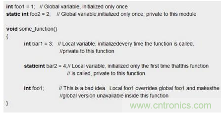 7)全局靜態(tài)變量和局部靜態(tài)變量的差異