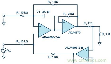 高精度、快速建立的大電流源