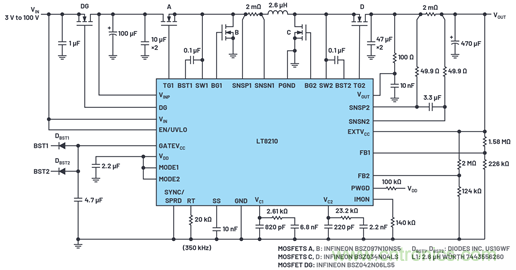 為汽車電子系統(tǒng)提供供電和保護，無開關(guān)噪聲，效率高達99.9%
