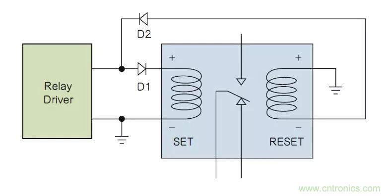 如何利用二極管電路實(shí)現(xiàn)雙線圈鎖存繼電器？