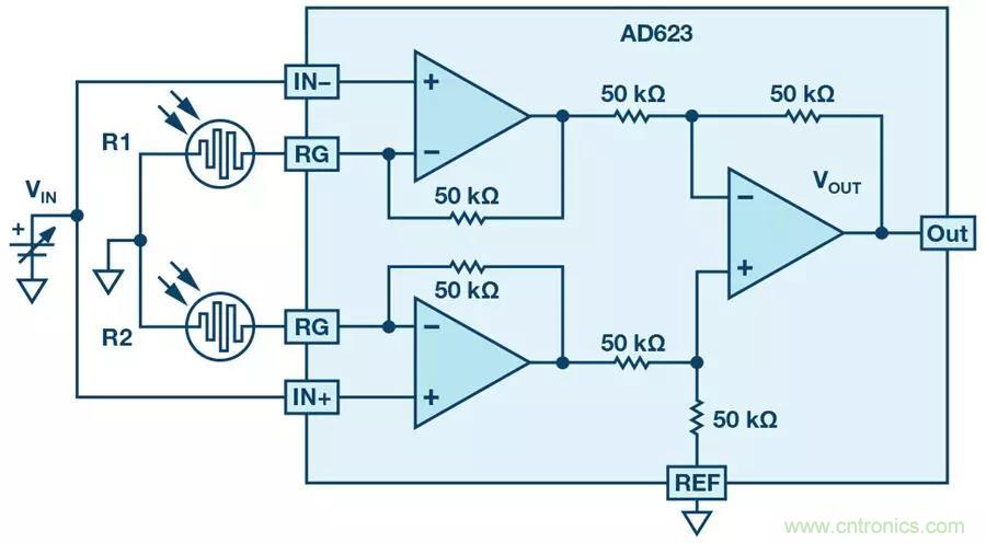 你有沒(méi)有試過(guò)用儀表放大器測(cè)量?jī)蓚€(gè)光源的相對(duì)強(qiáng)度？