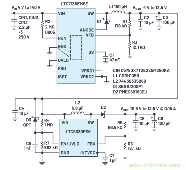 在源電壓5 V至140 V的電氣系統(tǒng)中，如何維持偏置電壓呢？