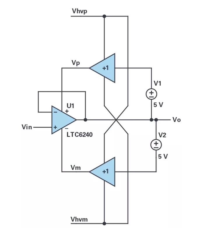 能否讓低壓放大器自舉來獲得高壓緩沖器？